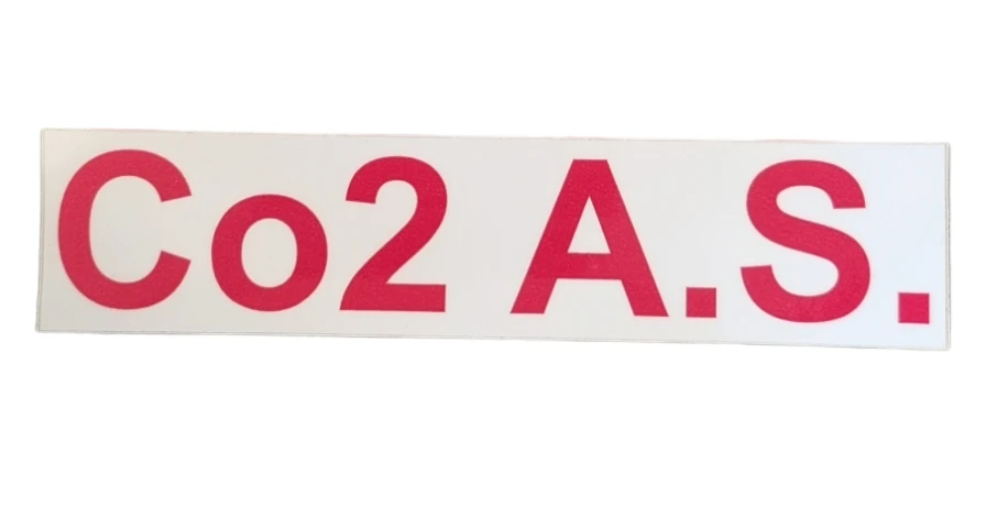 Sticker Tekst CO2 A.S. - 150x50 mm